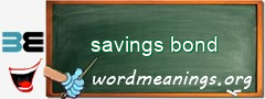WordMeaning blackboard for savings bond